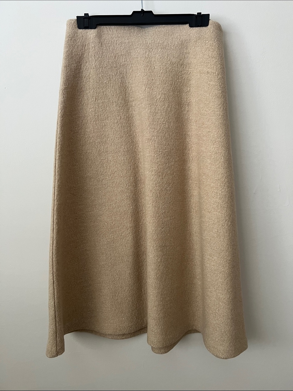 Mango Beige A-Line Boucle Midi Skirt